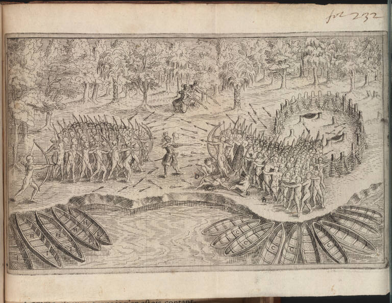 Champlain fighting the Iroquois, Beinecke Rare Book and Manuscript Library, Yale University