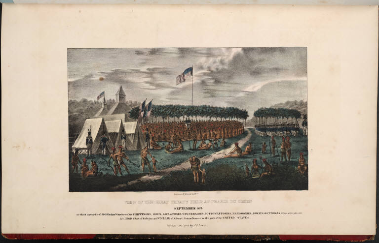 View of the Great Treaty Held at Prairie du Chien, September 1823,  Yale Collection of Western Americana, Beinecke Rare Book and Manuscript Library